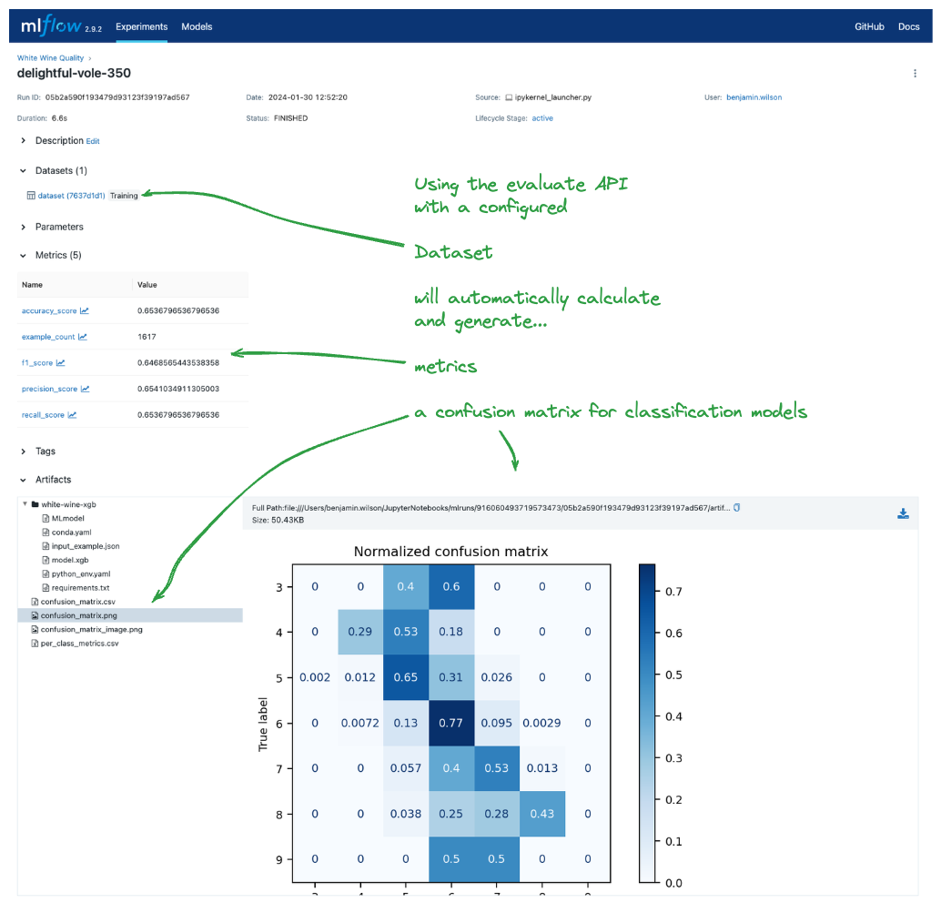 Dataset Evaluation in MLflow UI