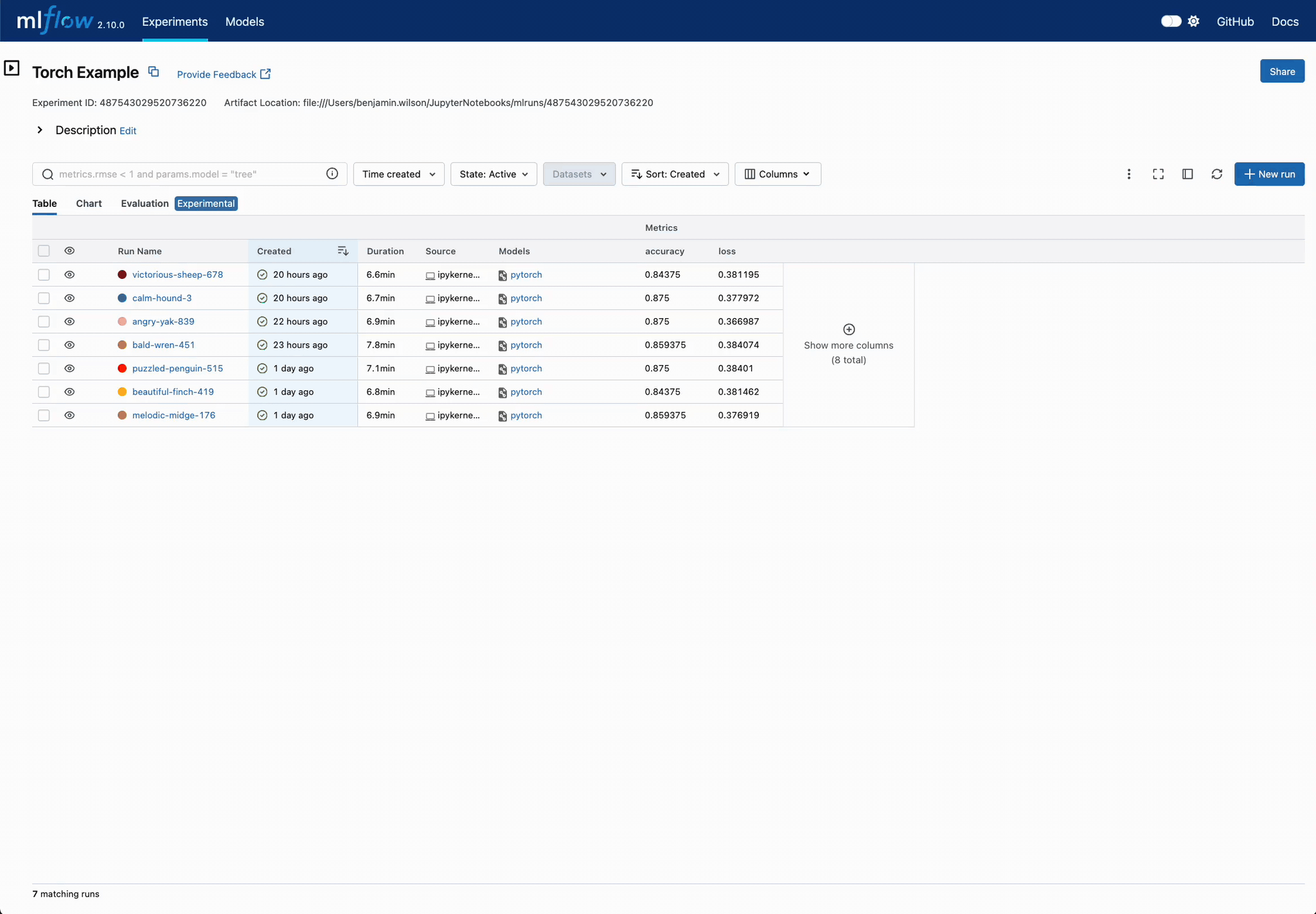 Parameter comparison