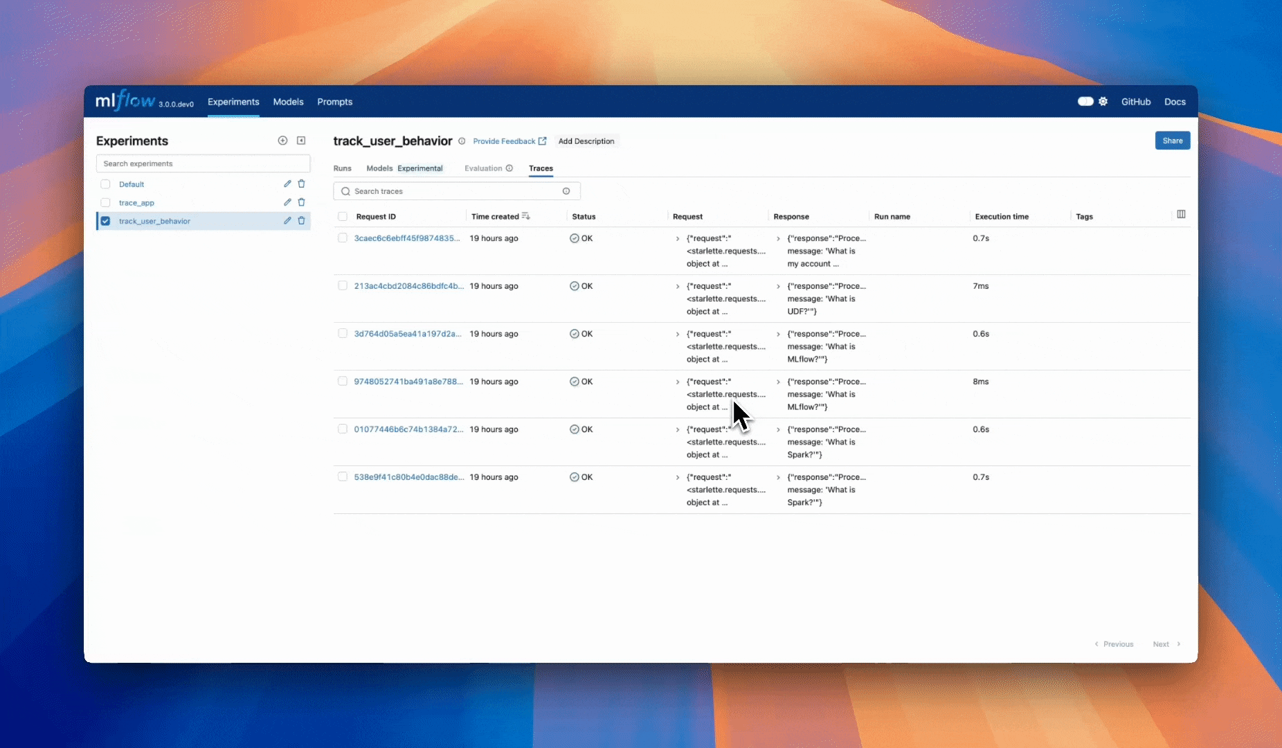 Traces with session IDs