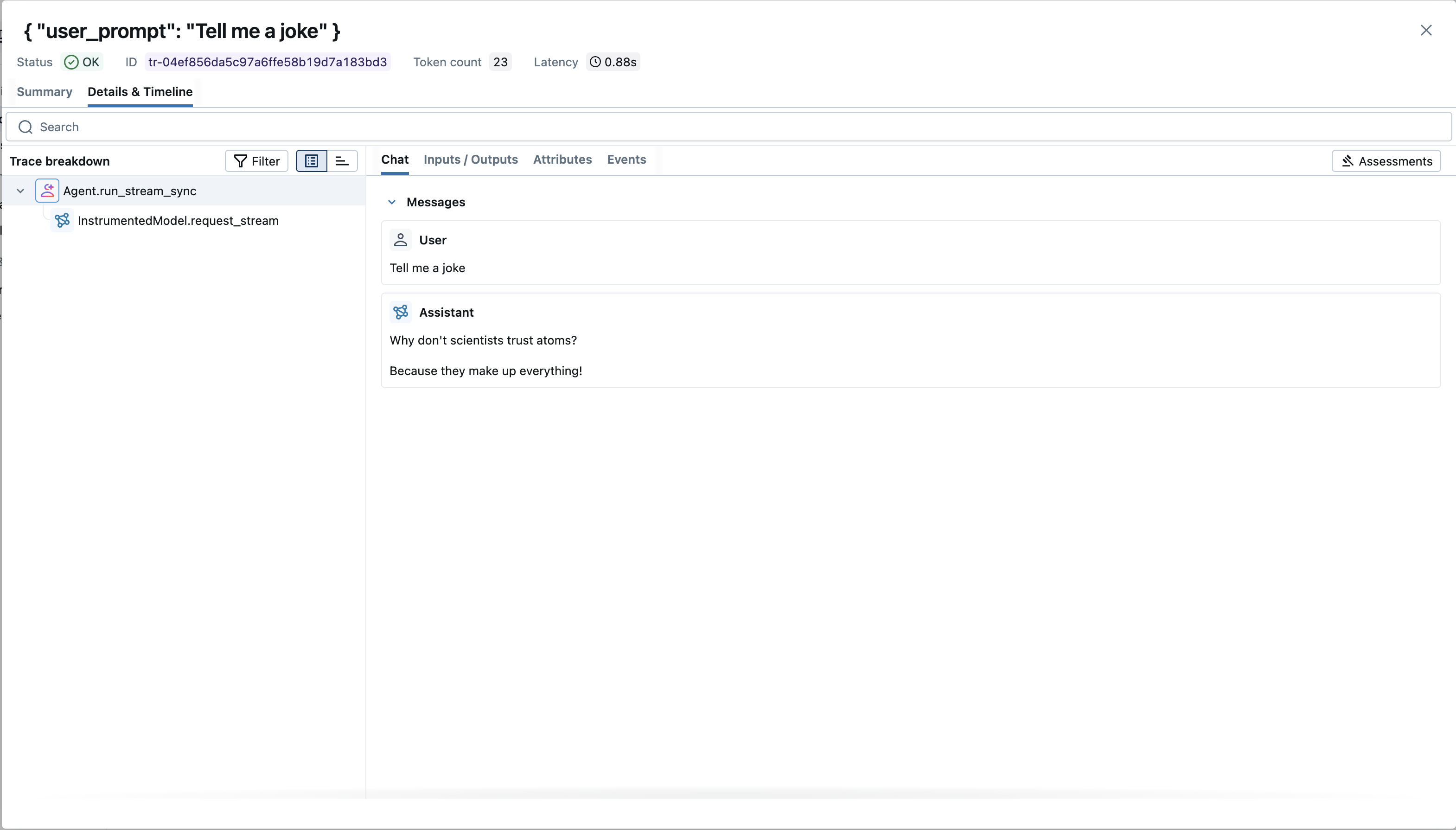 PydanticAI run_stream_sync Tracing