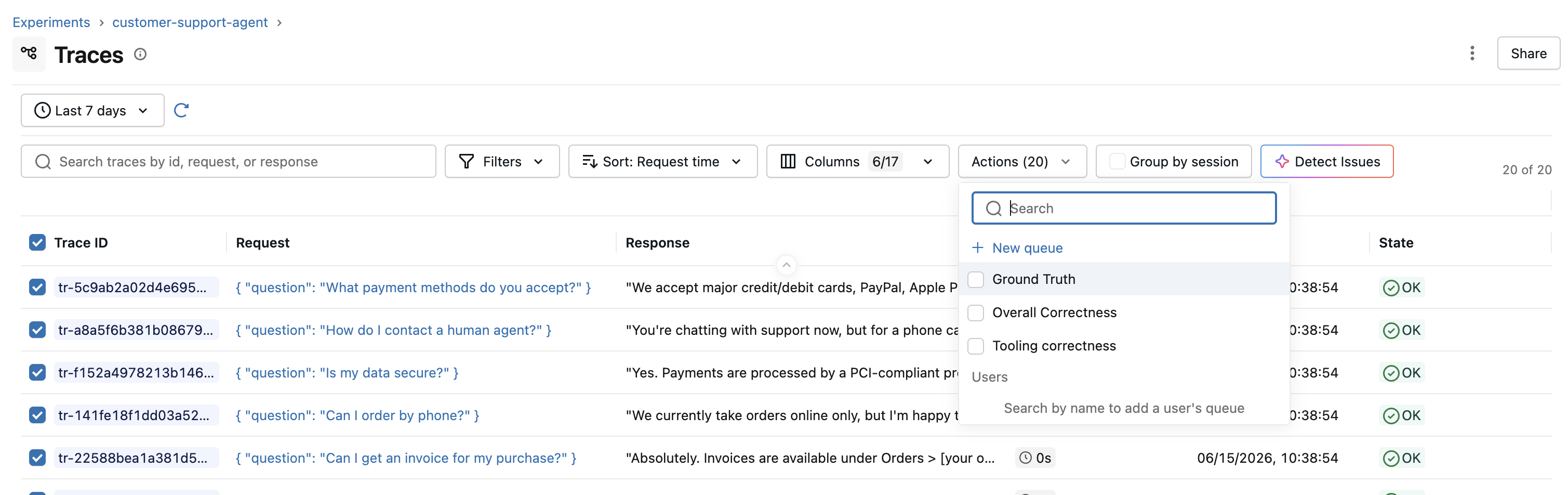 Assigning traces to reviewers in the MLflow UI