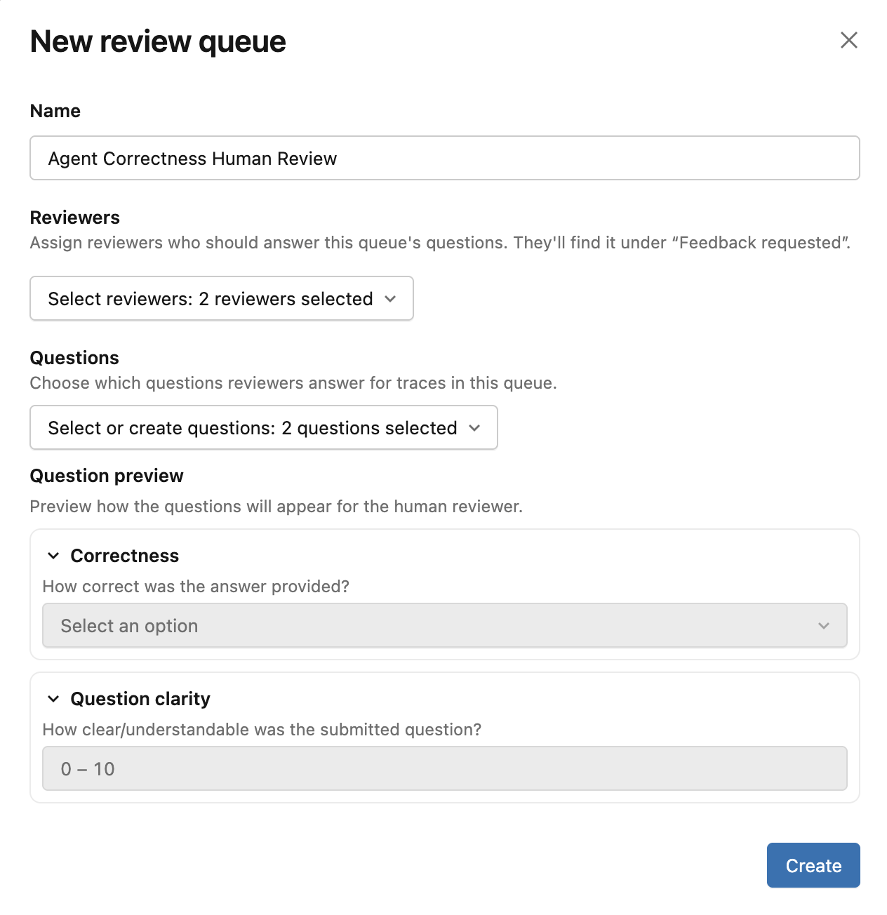 Creating a review queue in the MLflow UI