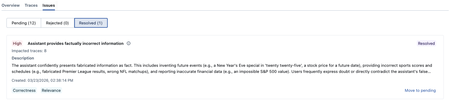 Managing issue status