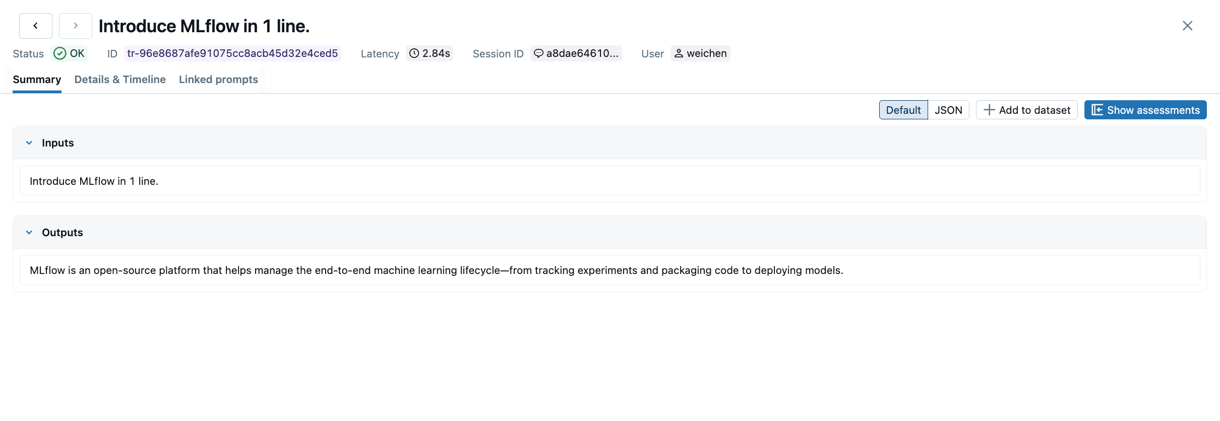 MLflow trace overview